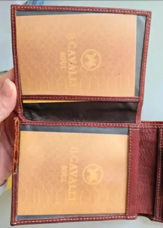 Portafogli B. Cavalli uomo pelle marrone e rossa