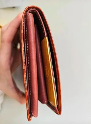 Portafogli B. Cavalli uomo pelle marrone e rossa