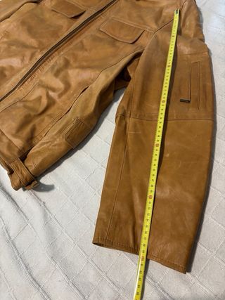 Chaqueta de cuero vintage marrón M