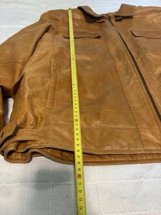 Chaqueta de cuero vintage marrón M