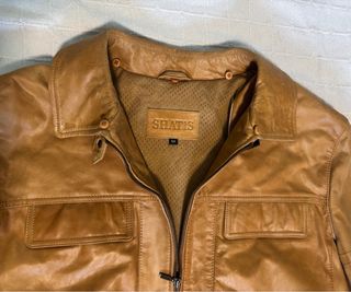 Chaqueta de cuero vintage marrón M