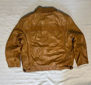 Chaqueta de cuero vintage marrón M