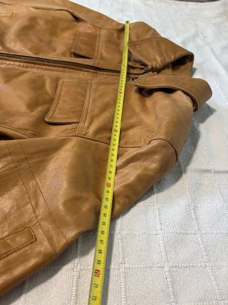 Chaqueta de cuero vintage marrón M