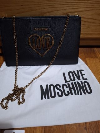 Bolso Love Moschino Negro y Dorado