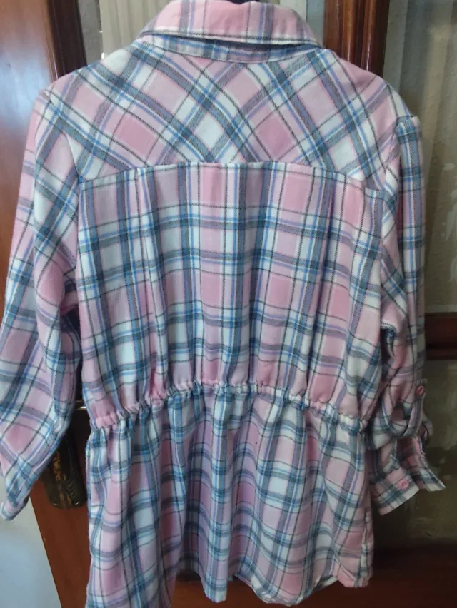 Camisa cuadros rosa niñas 6-7 años