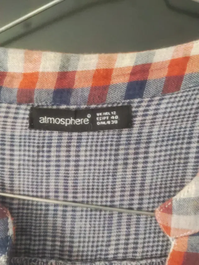 Camisa cuadros azul y naranja