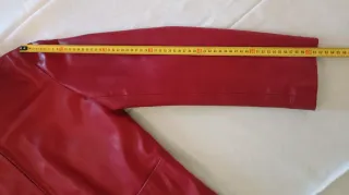 Chaqueta de cuero auténtico roja