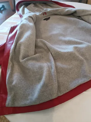 Chaqueta de cuero auténtico roja