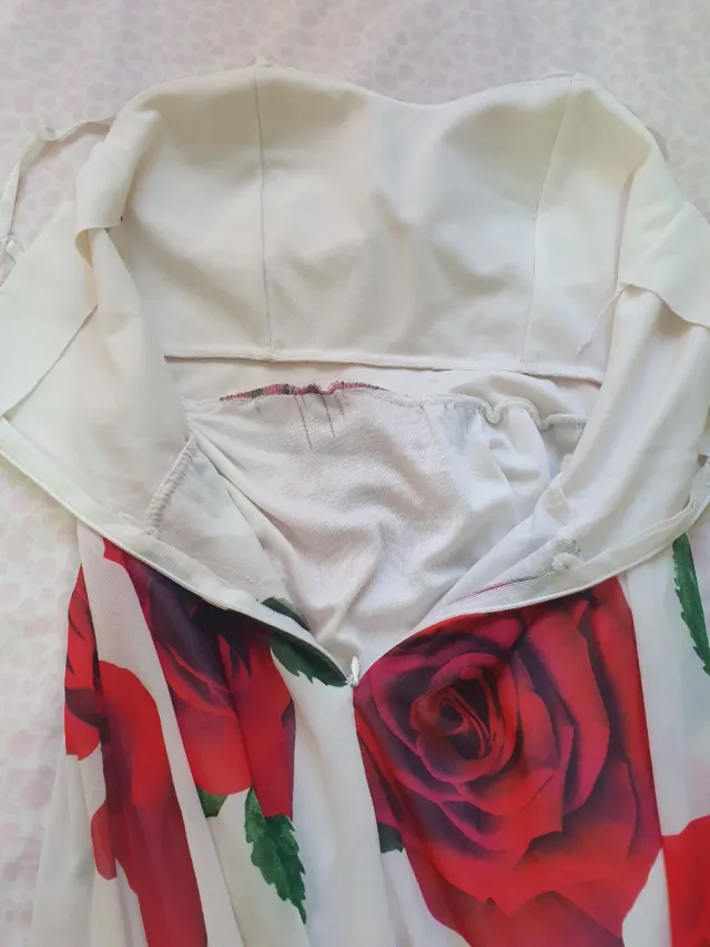 Vestido largo estampado rosas