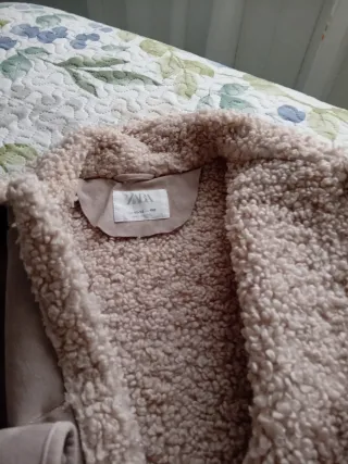 Chaqueta borreguito y ante beige