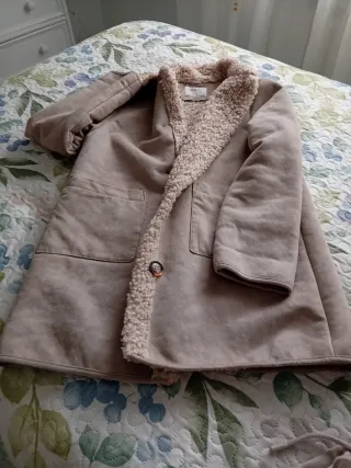 Chaqueta borreguito y ante beige