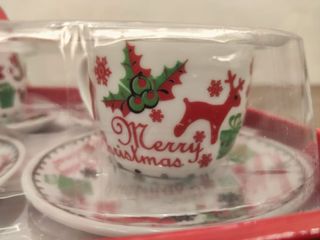 Set 6 Tazzine Caffè Natalizie Porcellana