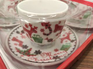 Set 6 Tazzine Caffè Natalizie Porcellana