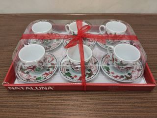 Set 6 Tazzine Caffè Natalizie Porcellana