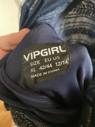 Vestido largo azul con pedrería