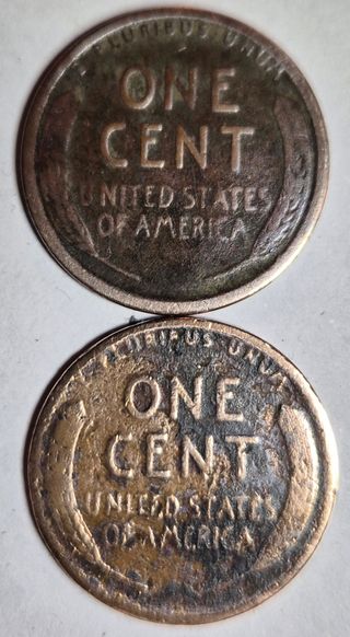 USA, 2 monete da 1 cent 1918 e 1928.Condizione BB.