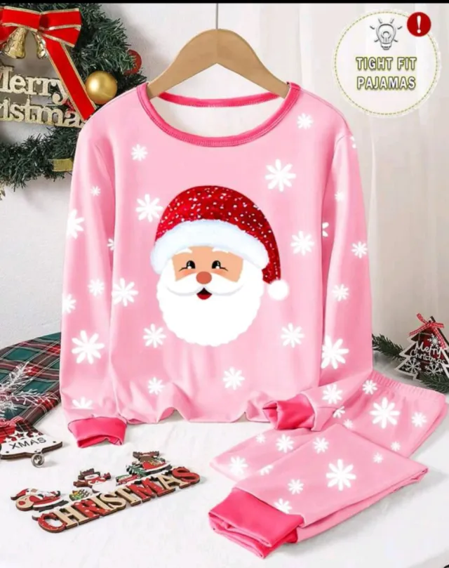 Pijama Navidad Santa Claus Rosa 9 años