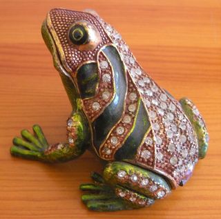 Caja Joyas Rana Oro y Verde