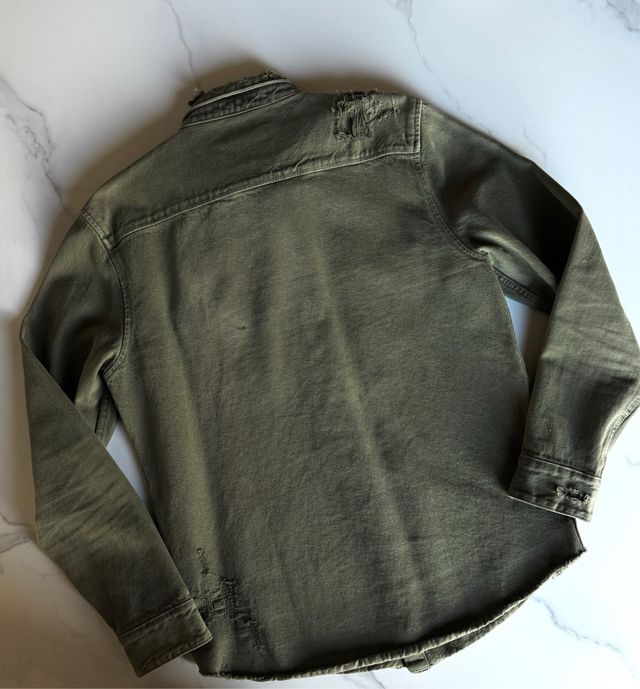 Sobrecamisa Zara Denim Verde Militar