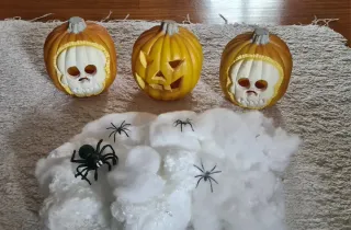 Accesorios Halloween: Calabaza y Telaraña