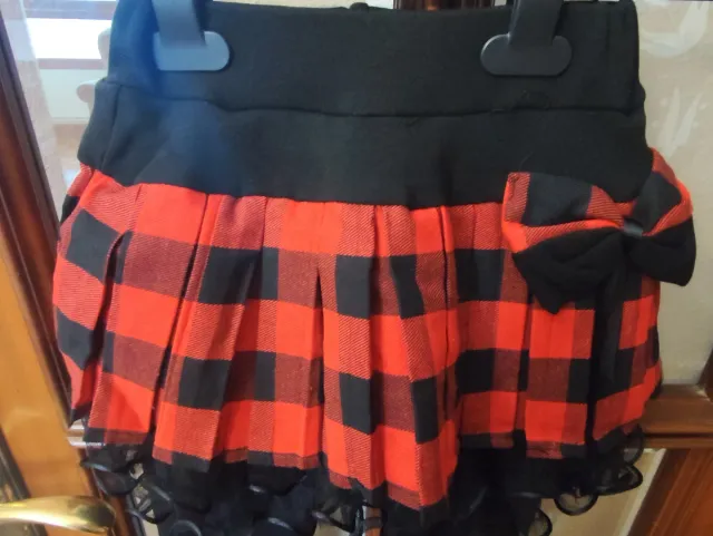 Leggings invierno con falda cuadros niña 6 años