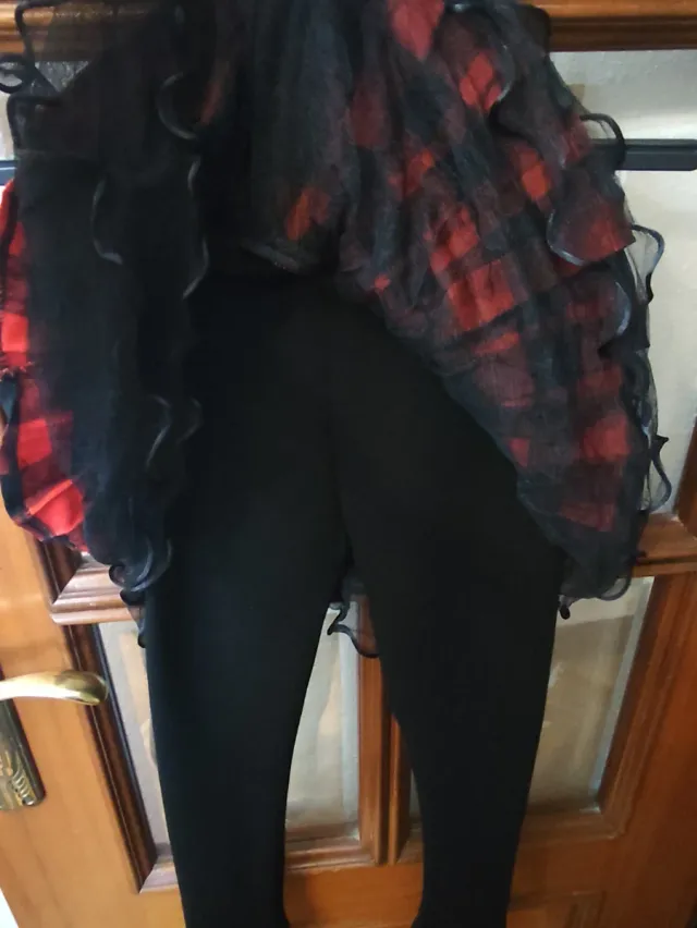 Leggings invierno con falda cuadros niña 6 años