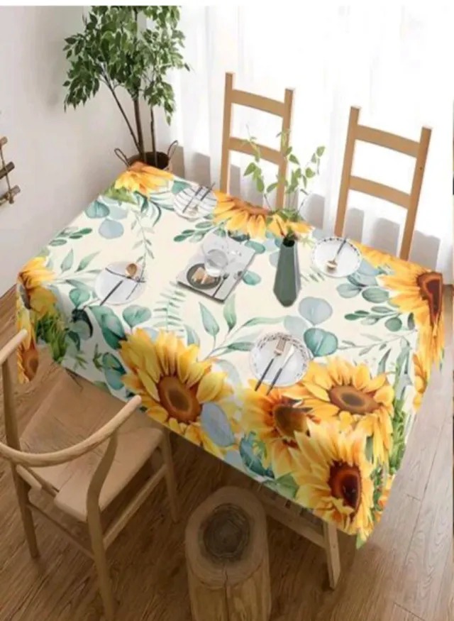 Mantel de mesa con girasoles