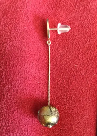 PENDIENTES ORO 18 KILATES Y CRISTAL MURANO