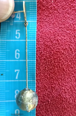 PENDIENTES ORO 18 KILATES Y CRISTAL MURANO