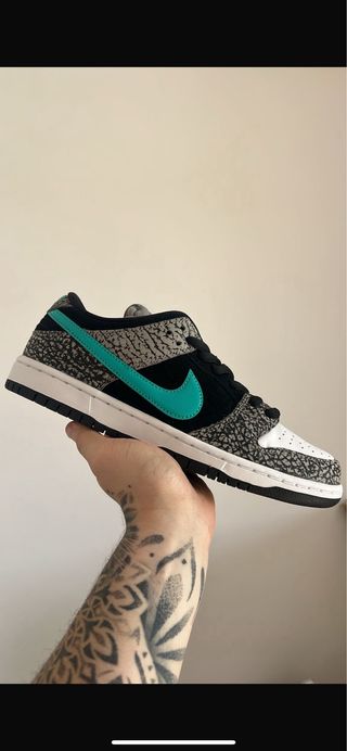 Nike Dunk Low Elephant Gris y Turquesa