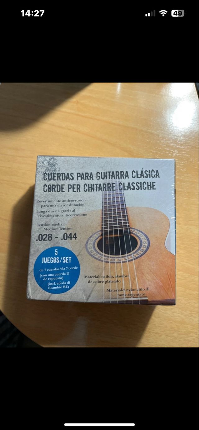 Cuerdas Guitarra Clásica Medium Tension .028-.044