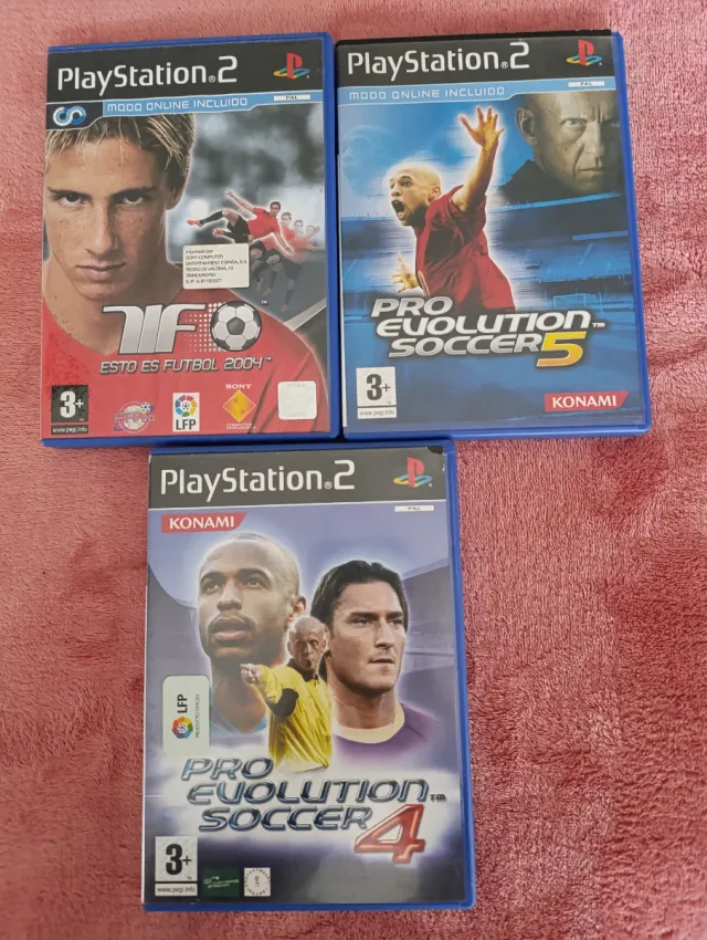 Lote 3 Juegos PS2: Pro Evolution Soccer 4, 5 y Fut