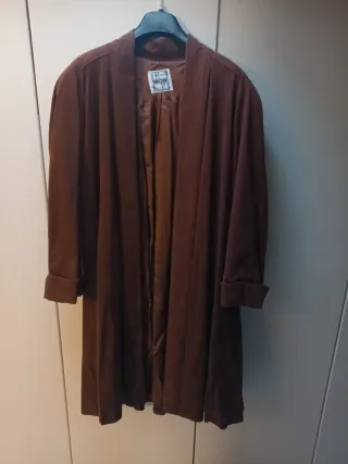 Cappotto in camoscio marrone