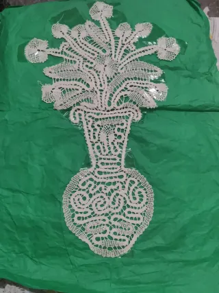 Decorazione tombolo floreale 40x24