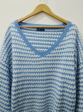 Maglione SHEIN azzurro e bianco taglia