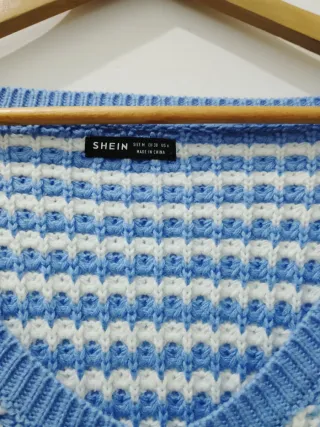 Maglione SHEIN azzurro e bianco taglia