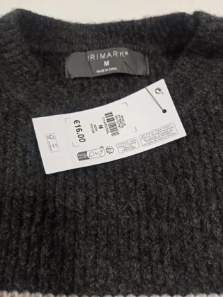 Jersey de rayas gris y rosa talla M