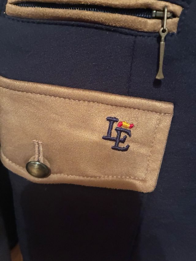 Americana La Española mujer azul con toque marrón