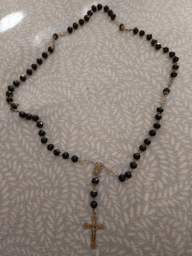 Rosario in argento e ebano del XVIII secolo