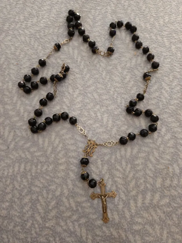 Rosario in argento e ebano del XVIII secolo