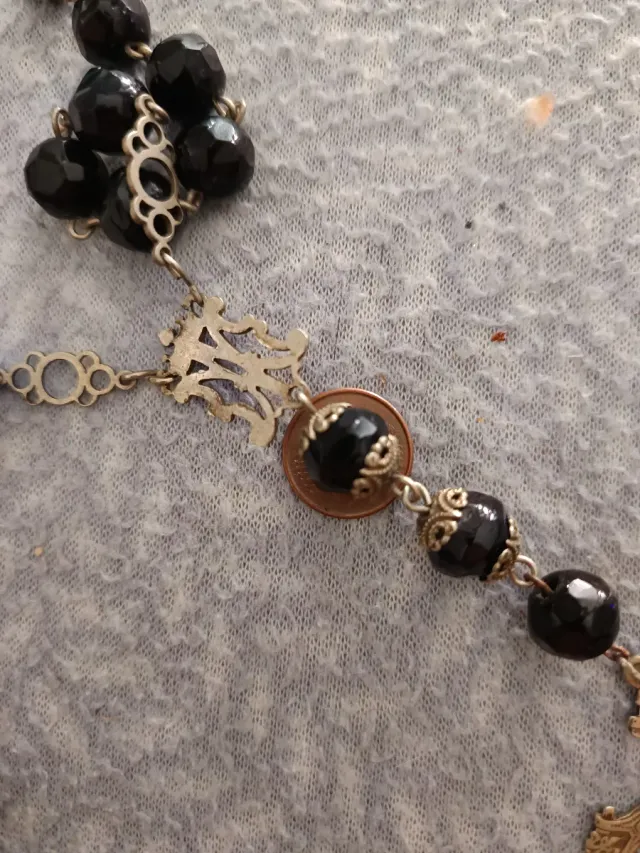 Rosario in argento e ebano del XVIII secolo