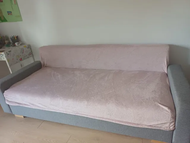 2 Fundas de sofá grises de tela y forro polar.