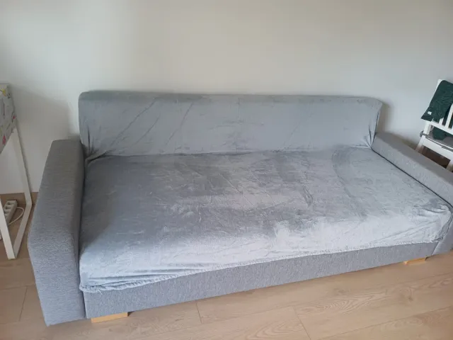 2 Fundas de sofá grises de tela y forro polar.