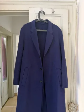 Cappotto Zara Uomo Blu Taglia L