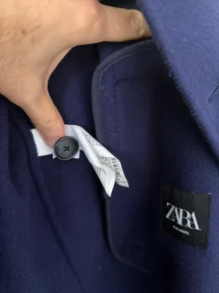 Cappotto Zara Uomo Blu Taglia L