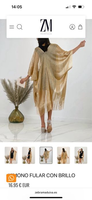 Fular/kimono y cinturón metálico dorado