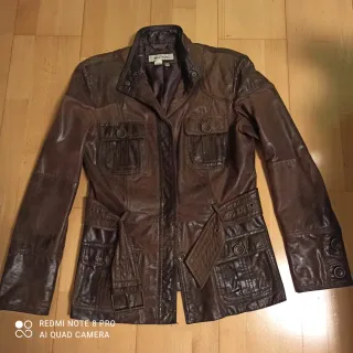 Cazadora Cuero Zara Marrón