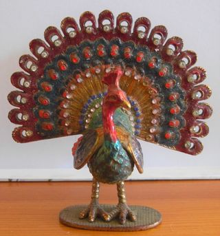 Caja Joyas Pavo Real Metálica