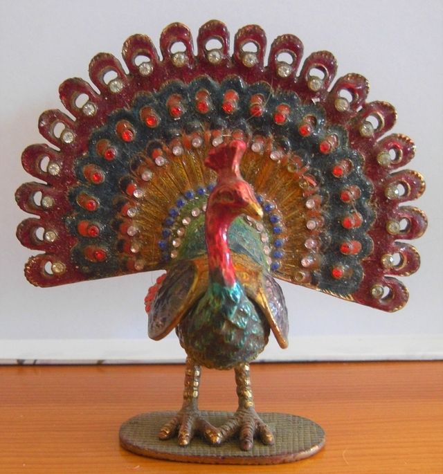 Caja Joyas Pavo Real Metálica