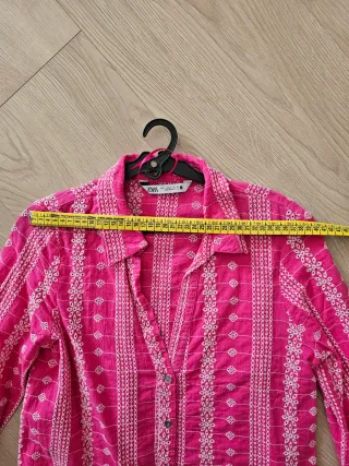 Camisa Zara Mujer Rosa Bordada